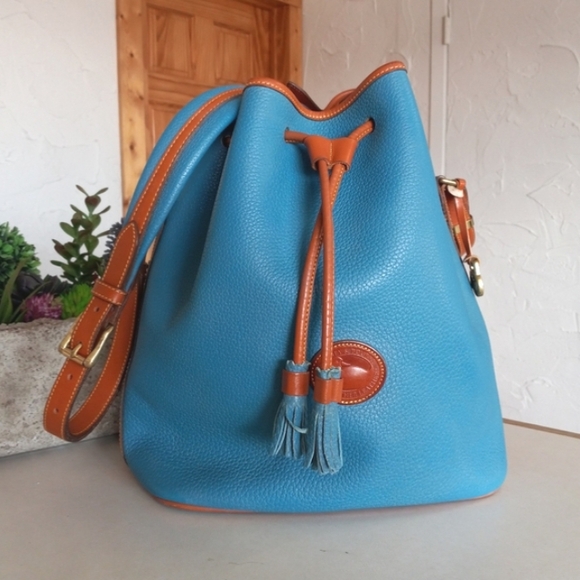 Dooney & Bourke X-Large Vintage Drawstring Bag, AWL, Mediterranean Blue - Picture 2 of 10